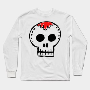 Sugar Skull Doodle Black Long Sleeve T-Shirt